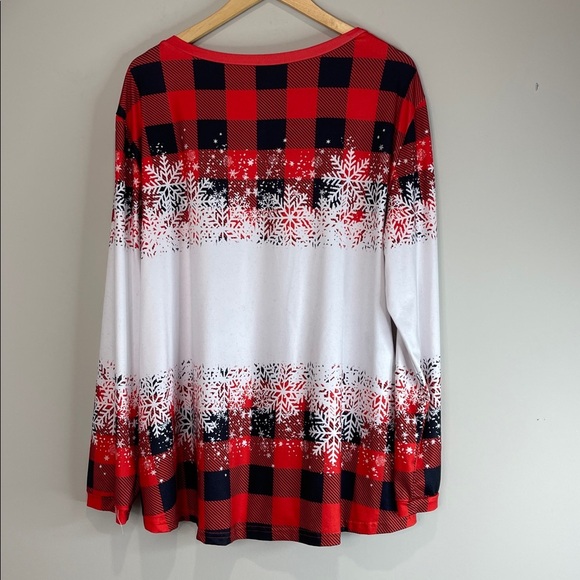 Amazon Snowman Graphic Baby It’s Cold Outside Top Red Black Buffalo Check 3X - Picture 10 of 12